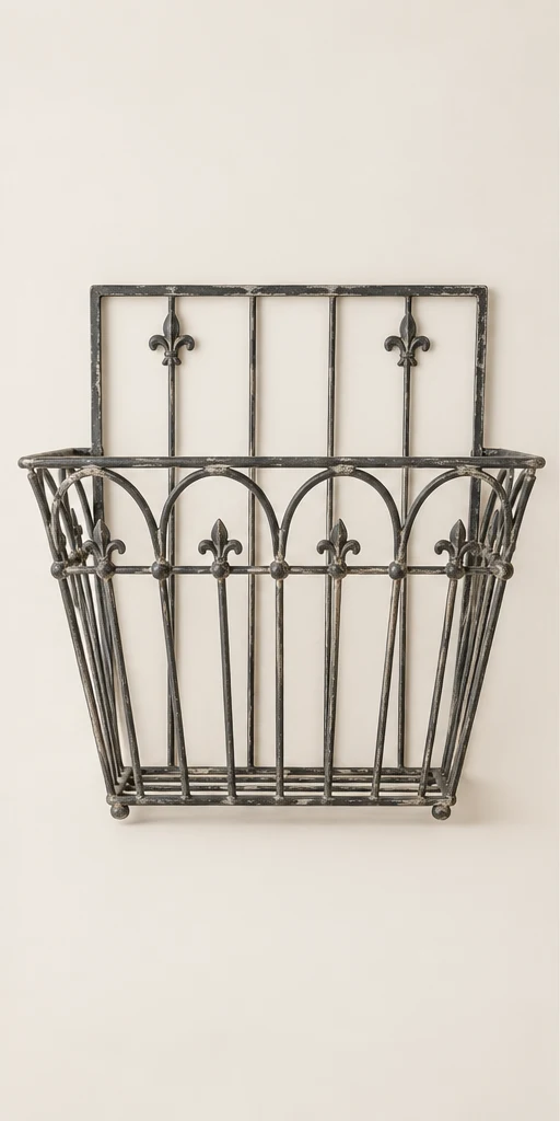 Juliette Market Basket in Charcoal, empty basket front view