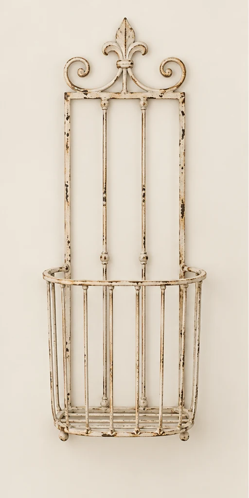Margot Tall Basket in Antique ivory, empty basket front view
