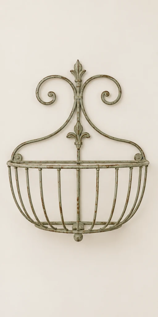 Rosalie Oval Basket in Sage green, empty basket front view
