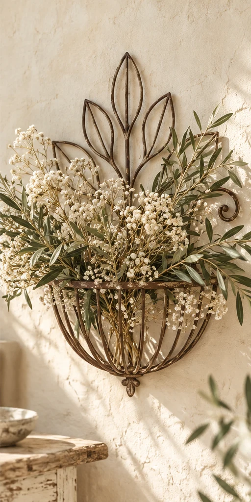 Botanical ironwork styled with airy stems